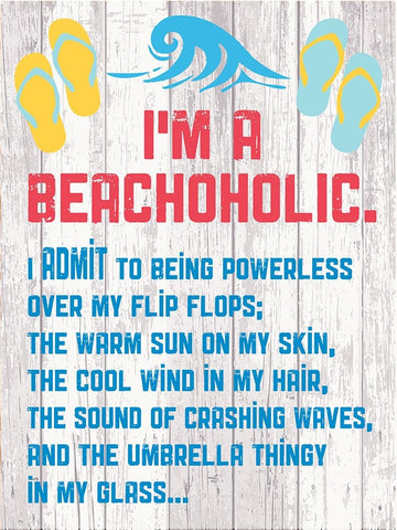 Beachoholic 4 White Modern Wood Framed Art Print with Double Matting by Hogan, Melody