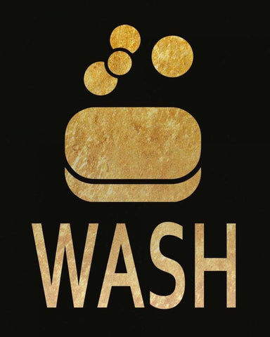 MH-RC-184A_Glitz Bath-gold Black Ornate Wood Framed Art Print with Double Matting by Hogan, Melody