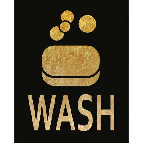 MH-RC-184A_Glitz Bath-gold White Modern Wood Framed Art Print by Hogan, Melody