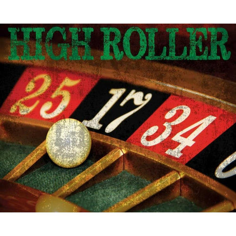High Roller Casino Grunge 1 Black Modern Wood Framed Art Print with Double Matting by Hogan, Melody