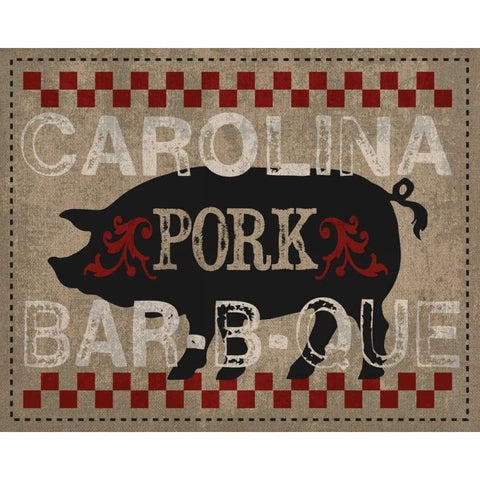 Carolina BBQ White Modern Wood Framed Art Print by Hogan, Melody