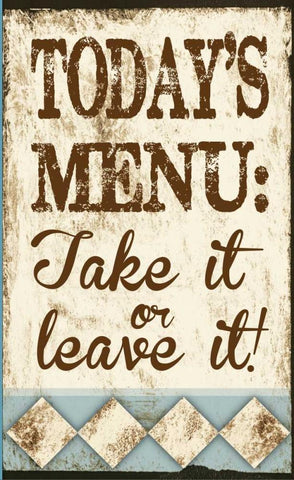 Take It or Leave It White Modern Wood Framed Art Print with Double Matting by Hogan, Melody