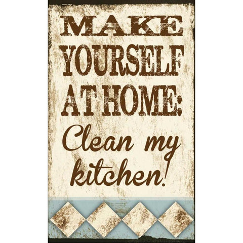 Clean My Kitchen Black Modern Wood Framed Art Print with Double Matting by Hogan, Melody