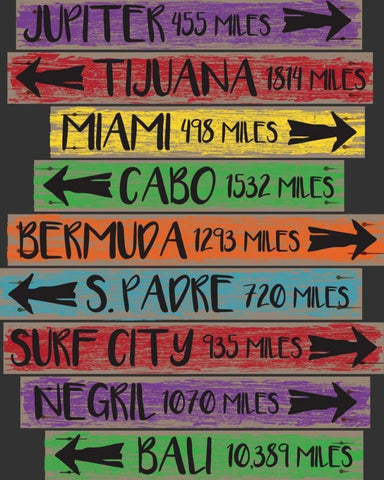 Beach Sign 2 Black Ornate Wood Framed Art Print with Double Matting by Hogan, Melody