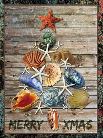 Merry Coastal 1 Black Ornate Wood Framed Art Print with Double Matting by Hogan, Melody