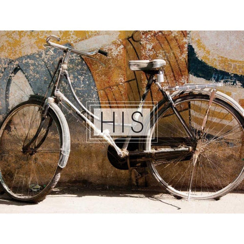 His Bicycle White Modern Wood Framed Art Print by Hogan, Melody