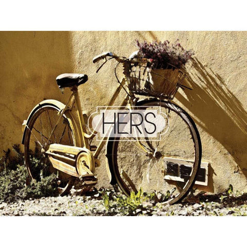 Her Bicycle Gold Ornate Wood Framed Art Print with Double Matting by Hogan, Melody