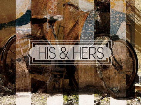 His And Hers White Modern Wood Framed Art Print with Double Matting by Hogan, Melody