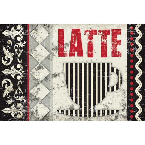 Latte Sipping 3 Black Modern Wood Framed Art Print with Double Matting by Hogan, Melody