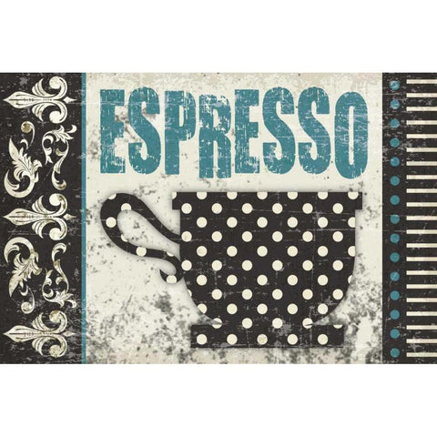 Expresso Buenisimo Black Modern Wood Framed Art Print with Double Matting by Hogan, Melody