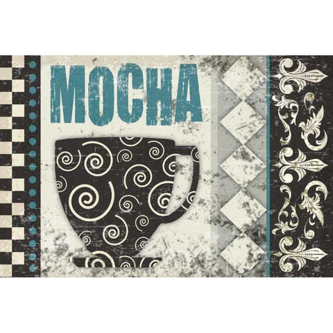 Mocha Chocolat White Modern Wood Framed Art Print by Hogan, Melody