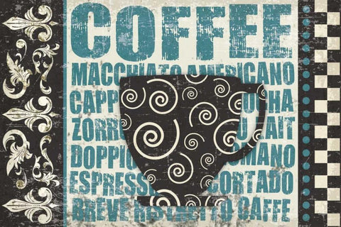 Caffeinated Expressions 2 White Modern Wood Framed Art Print with Double Matting by Hogan, Melody