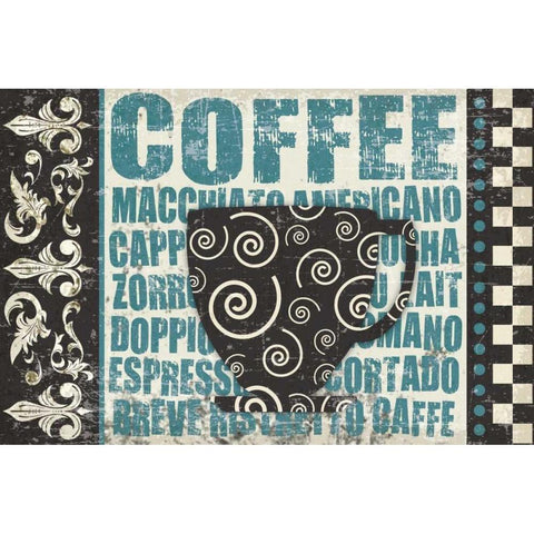 Caffeinated Expressions 2 White Modern Wood Framed Art Print by Hogan, Melody