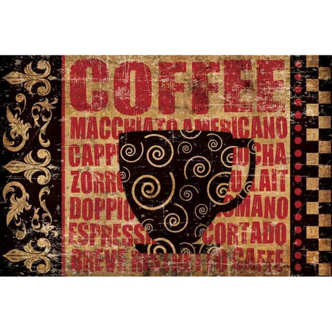 Caffeinated Expressions 3 Black Modern Wood Framed Art Print with Double Matting by Hogan, Melody