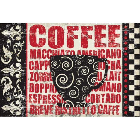 Caffeinated Expressions 1 Gold Ornate Wood Framed Art Print with Double Matting by Hogan, Melody