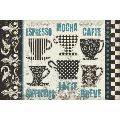 Caffeinated Choices 2 White Modern Wood Framed Art Print by Hogan, Melody