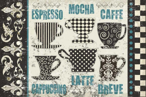 Caffeinated Choices 2 Black Ornate Wood Framed Art Print with Double Matting by Hogan, Melody