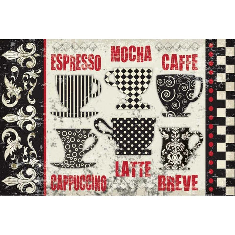 Caffeinated Choices 1 White Modern Wood Framed Art Print by Hogan, Melody