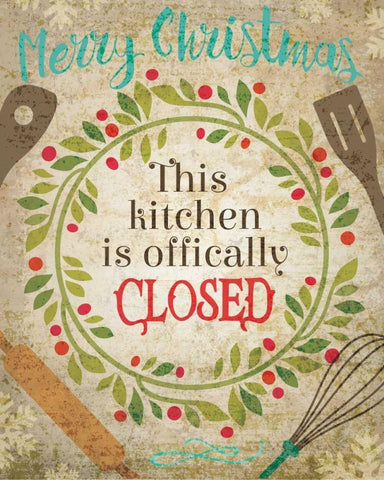 Christmas Kitchen 4 White Modern Wood Framed Art Print with Double Matting by Hogan, Melody