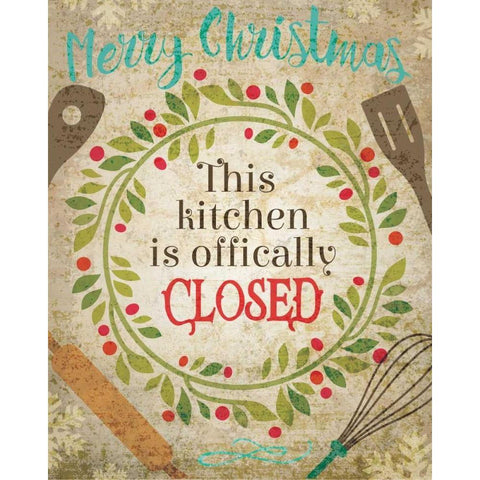 Christmas Kitchen 4 White Modern Wood Framed Art Print by Hogan, Melody