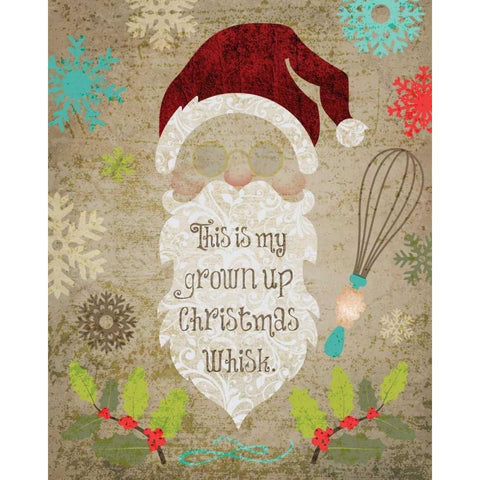 Santas Kitchen 1 White Modern Wood Framed Art Print by Hogan, Melody