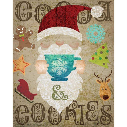 Santas Kitchen 2 Black Modern Wood Framed Art Print by Hogan, Melody