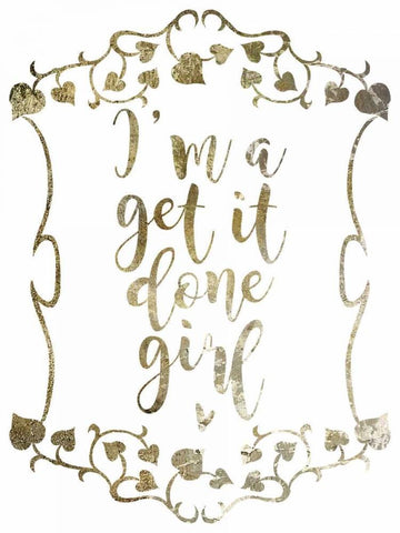 Get It Done 2 White Modern Wood Framed Art Print with Double Matting by Hogan, Melody