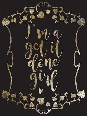 Get It Done 1 Black Ornate Wood Framed Art Print with Double Matting by Hogan, Melody