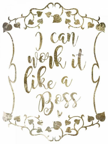 Like A Boss 2 White Modern Wood Framed Art Print with Double Matting by Hogan, Melody
