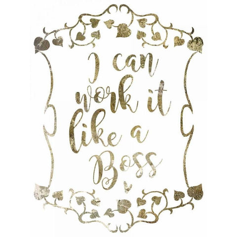 Like A Boss 2 Black Modern Wood Framed Art Print by Hogan, Melody