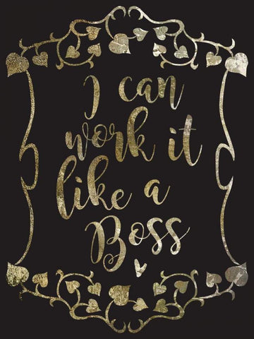 Like A Boss 1 Black Ornate Wood Framed Art Print with Double Matting by Hogan, Melody