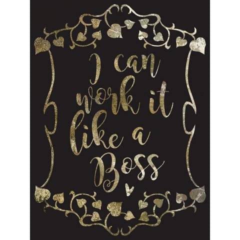 Like A Boss 1 Black Modern Wood Framed Art Print with Double Matting by Hogan, Melody