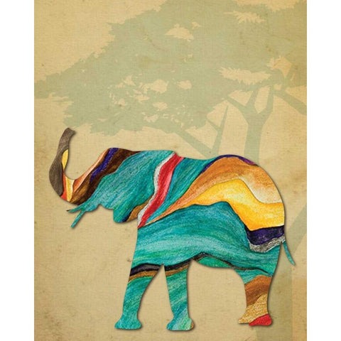 Safari Stripes 2 Black Modern Wood Framed Art Print with Double Matting by Hogan, Melody