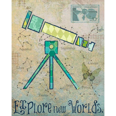 Vintage Space 3 White Modern Wood Framed Art Print by Hogan, Melody