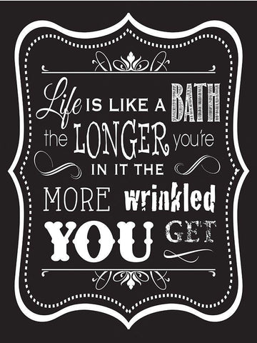 Bath Chalk 7 Black Ornate Wood Framed Art Print with Double Matting by Hogan, Melody