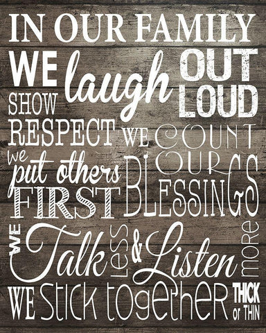 In Our Family 1 White Modern Wood Framed Art Print with Double Matting by Hogan, Melody