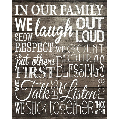 In Our Family 1 White Modern Wood Framed Art Print by Hogan, Melody