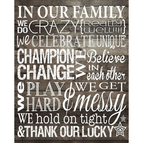 In Our Family 2 Black Modern Wood Framed Art Print with Double Matting by Hogan, Melody