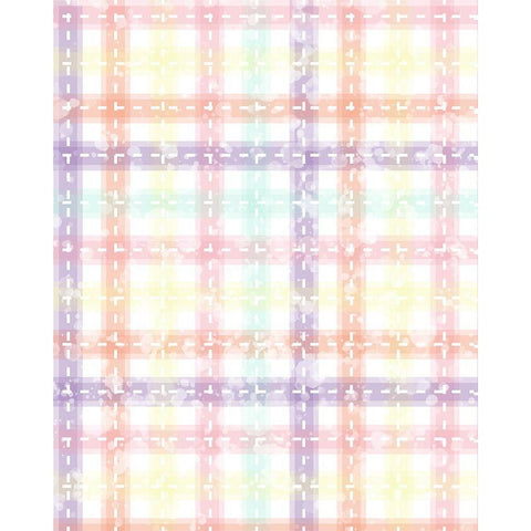 Whimsical Plaid Black Modern Wood Framed Art Print with Double Matting by Hogan, Melody