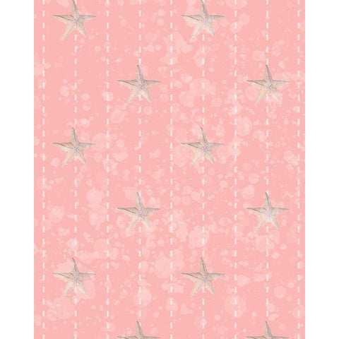 Whimsical Starfish Bubble Stitch Black Modern Wood Framed Art Print with Double Matting by Hogan, Melody