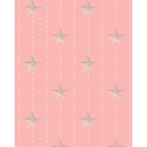 Whimsical Starfish Stitch Black Modern Wood Framed Art Print with Double Matting by Hogan, Melody