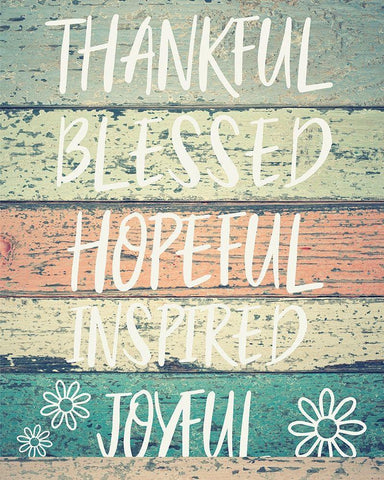 Inspired Joyful White Modern Wood Framed Art Print with Double Matting by Hogan, Melody