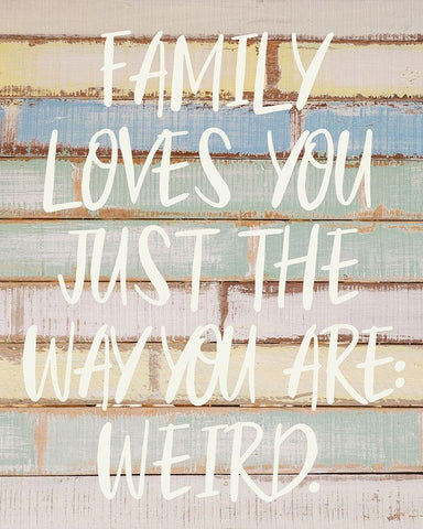 Funny Family 1 White Modern Wood Framed Art Print with Double Matting by Hogan, Melody