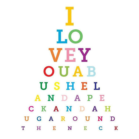 Colorful Eye Chart 1 Gold Ornate Wood Framed Art Print with Double Matting by Hogan, Melody