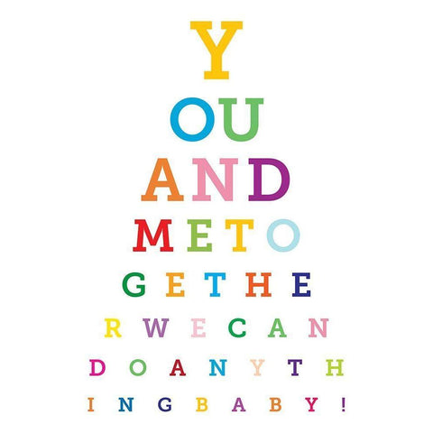 Colorful Eye Chart 2 White Modern Wood Framed Art Print by Hogan, Melody