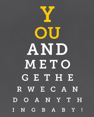 Colorful Eye Chart 6 White Modern Wood Framed Art Print with Double Matting by Hogan, Melody