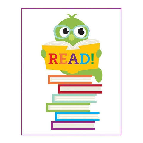 Read Books 1 White Modern Wood Framed Art Print by Hogan, Melody