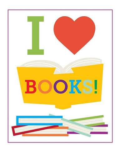 Read Books 2 White Modern Wood Framed Art Print with Double Matting by Hogan, Melody