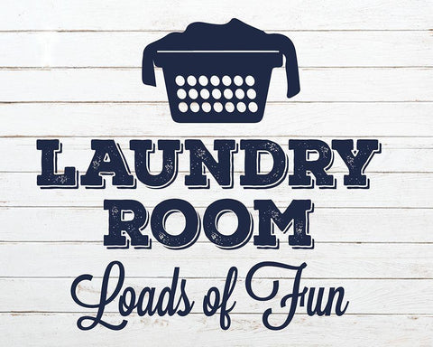 Laundry Pair Navy 1 White Modern Wood Framed Art Print with Double Matting by Hogan, Melody