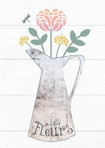 Pitcher Botanicals Pastel 1 White Modern Wood Framed Art Print with Double Matting by Hogan, Melody